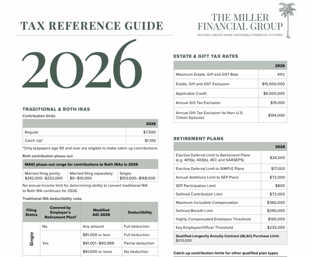 screenshot of the 2026 tax reference guide